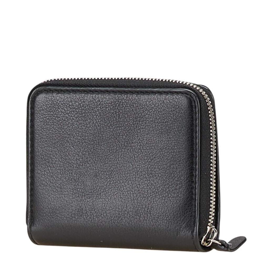 Balenciaga Around Bifold Leather Zip Black Wallet